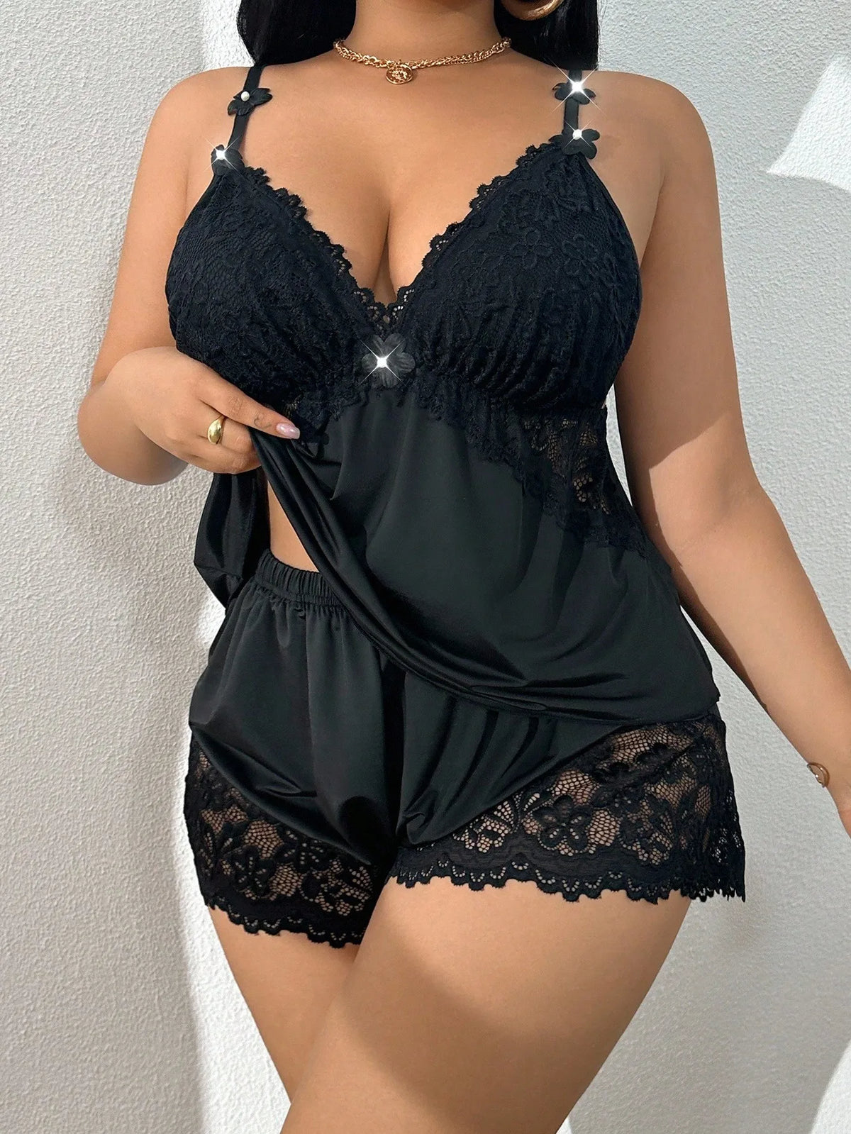 Curvy Grace Satin Set