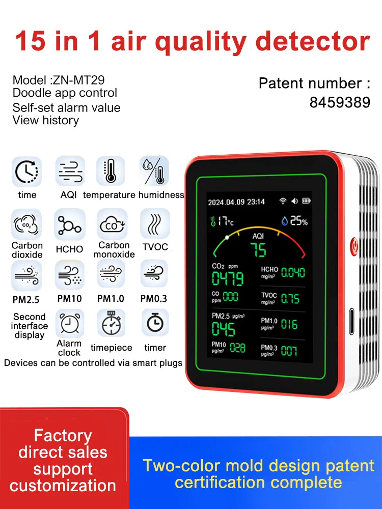 15-in-1 Smart Air Quality Monitor