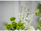 White Green Floral Arrangement Decor