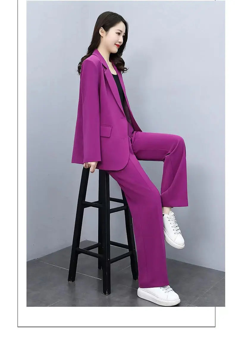 Setique™ – Blazer & Pant Set (2-Piece, Korean Loose Suit for Office & Everyday)
