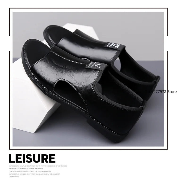 Men’s Leather Summer Beach Sandals 2025