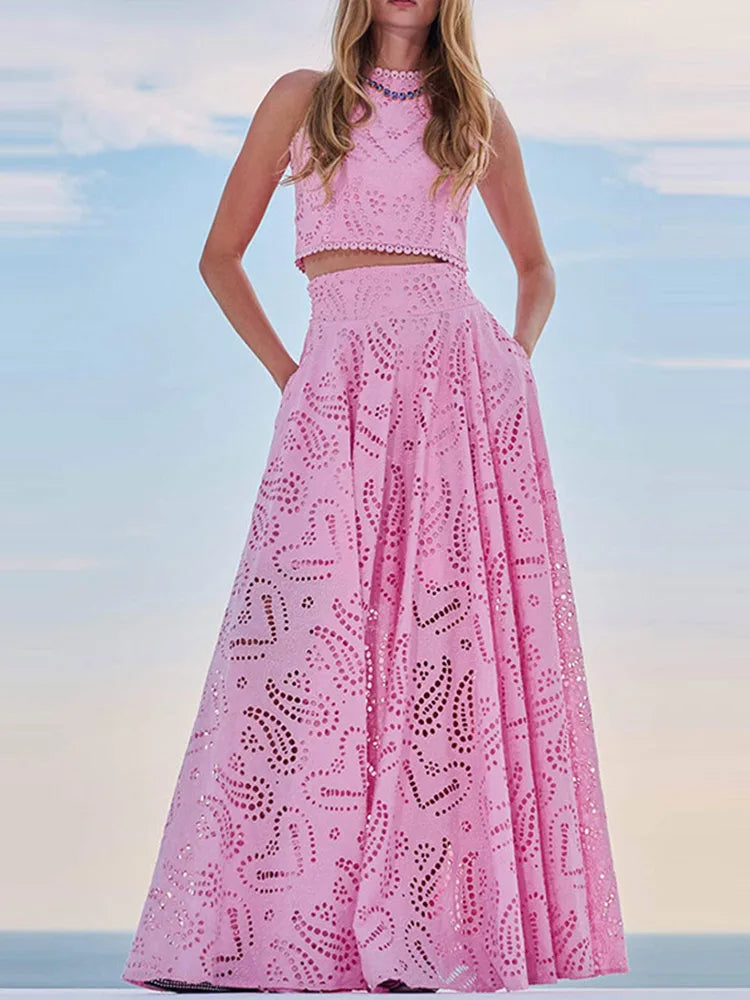 Women's Sleeveless Skirt Set