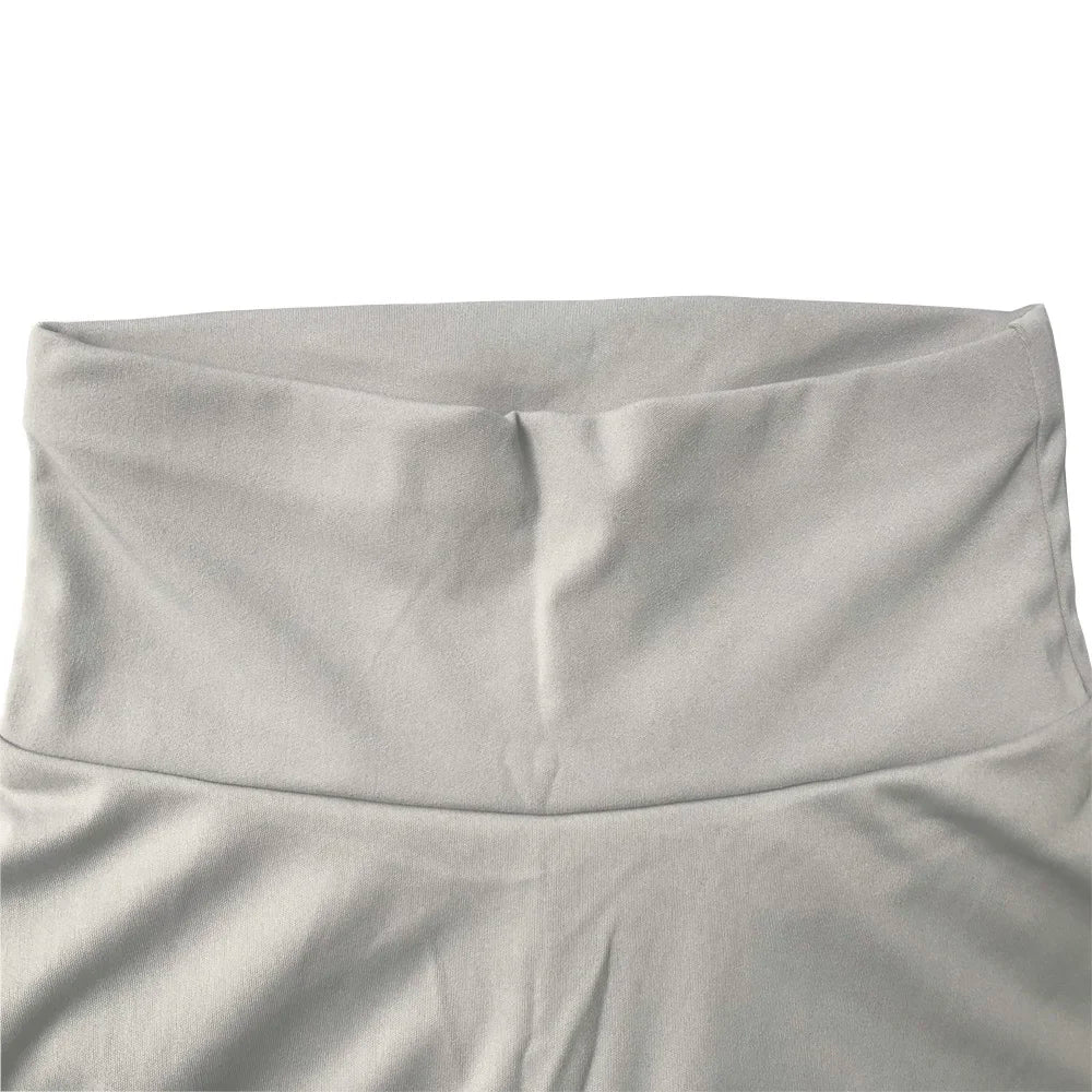 Women High Elastic 2-Piece Skirt Pants Set