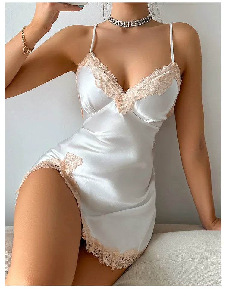 Women Satin Backless Nightdress