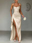 Midnight Satin Slip Gown