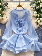 Women's Floral Chiffon Mini Dress