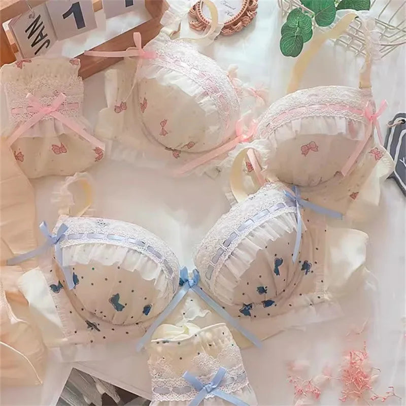 Women Lolita Push Up Bra Set