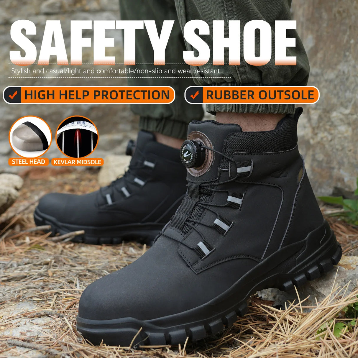 Men Waterproof Safety Work Boots
