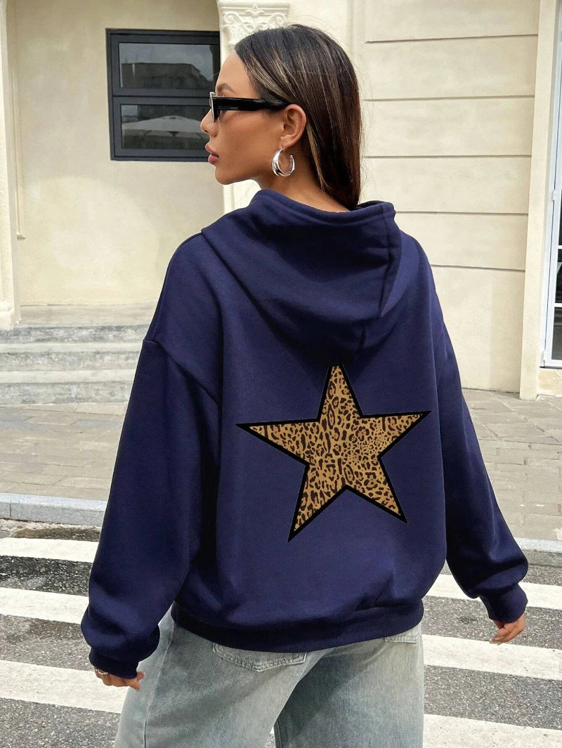 Leopard Print Fleece Hoodie
