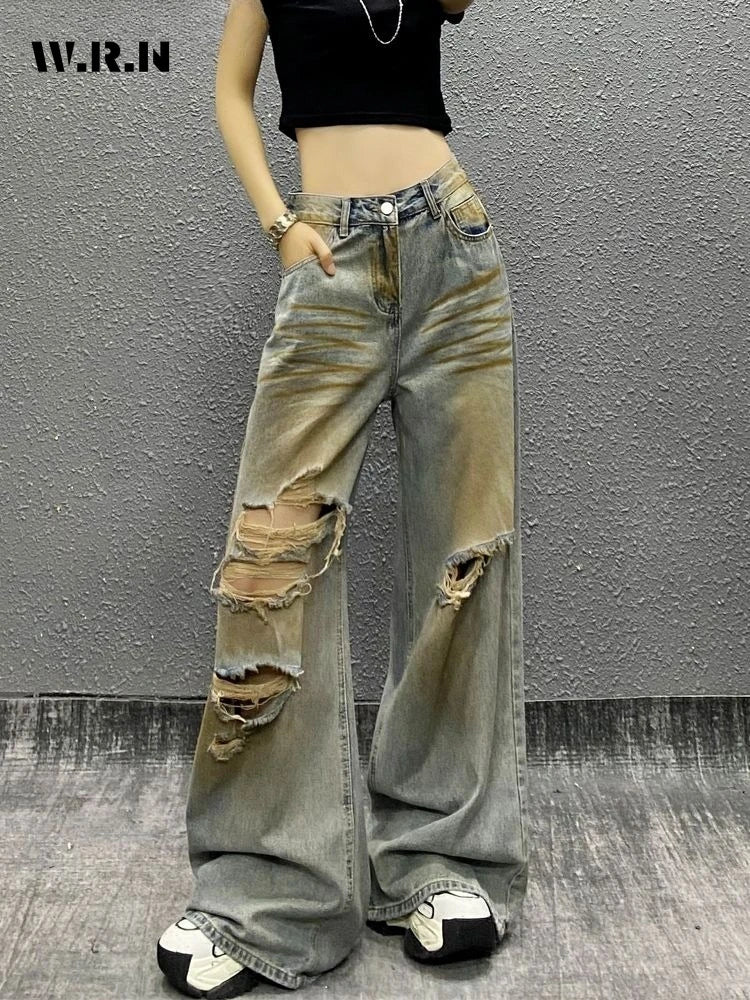 Ripped Retro Y2K High Waist Jeans