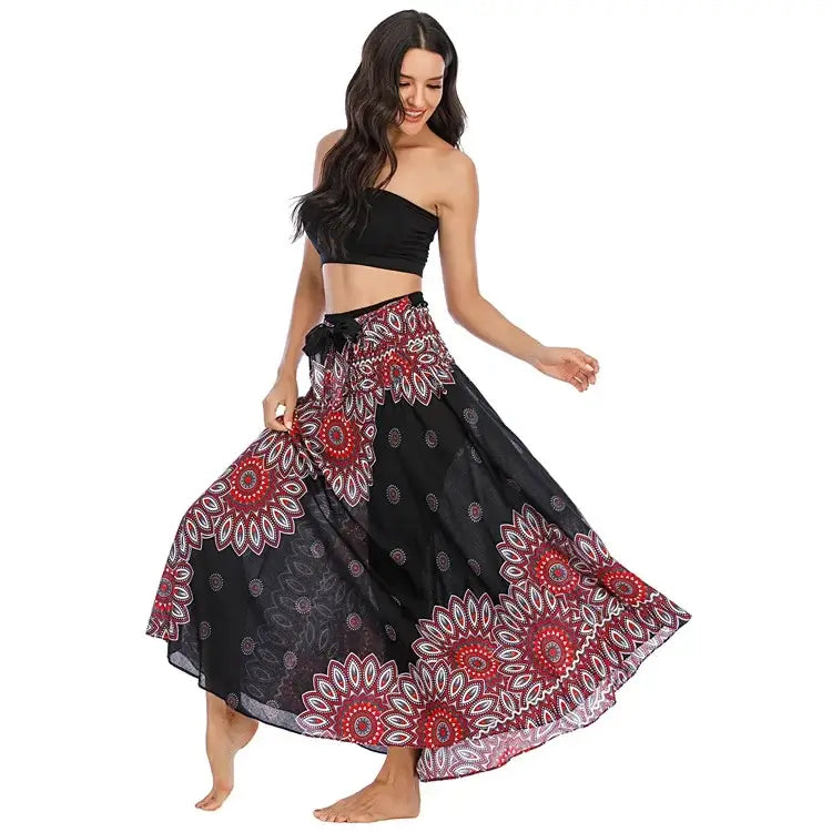 Women Vintage Plaid Button Midi Skirt
