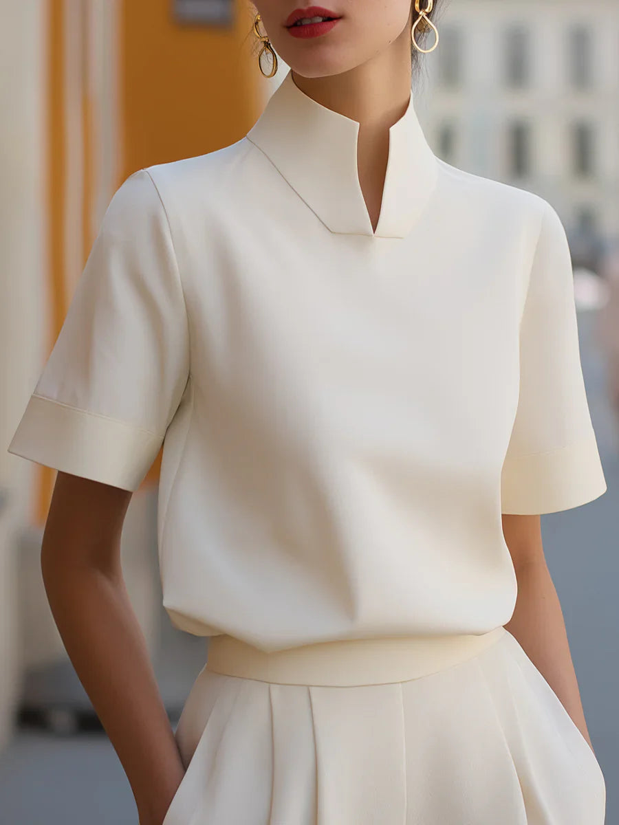 Grace Split Neck Office Blouse