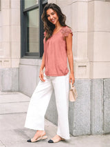 Bella Lace Oversized White Blouse
