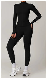 Seamless Women's Long Sleeve Yoga Jacket – Windproof Running Sports Top