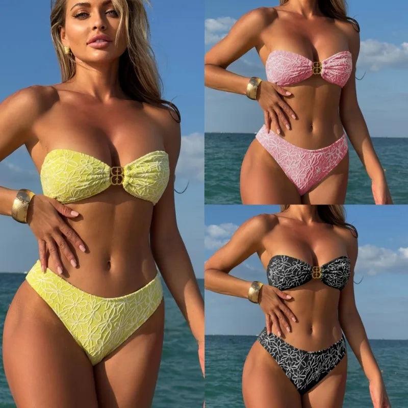 Women Bandeau Wrap Bra Top