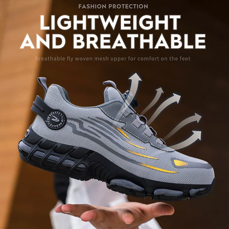 Men Rotating Button Safety Sneakers