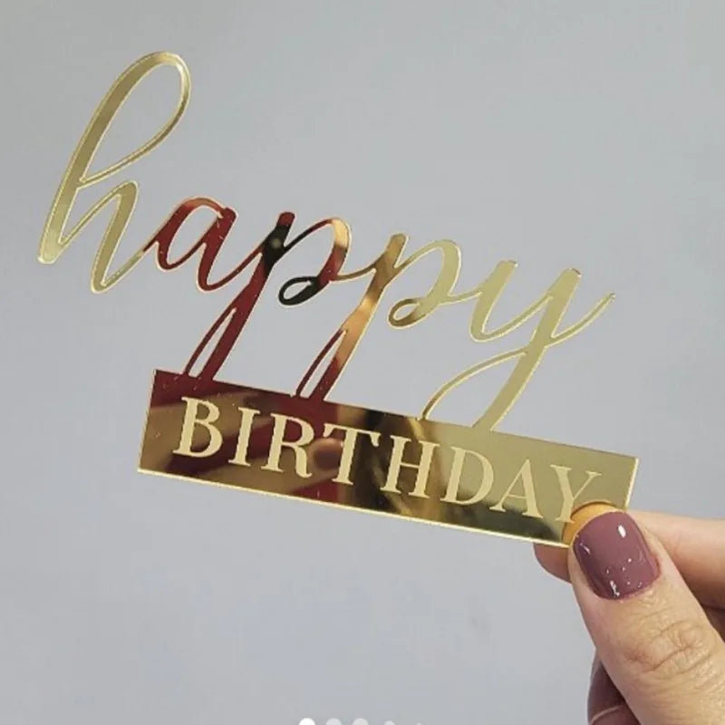 Happy Birthday Acrylic Cake Topper