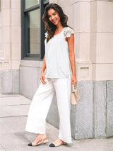 Bella Lace Oversized White Blouse