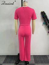 ElanWide™ – Short Sleeve Wide Leg Jumpsuit (Elegant, Flowy & Polished)