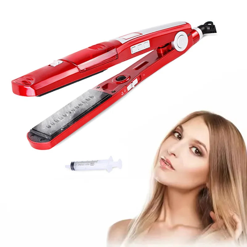 Steam Hair Straightening Brush Iron