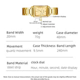 Luxury Square Gold Quartz Couple Watches