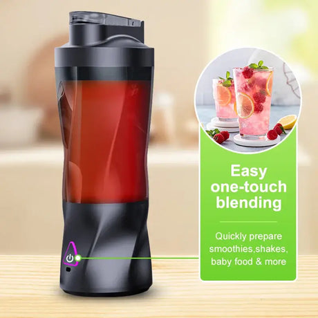 KIRAINAFLY Electric Portable Juicer 700ml, ideal for smoothies and shakes with one-touch blending feature.
