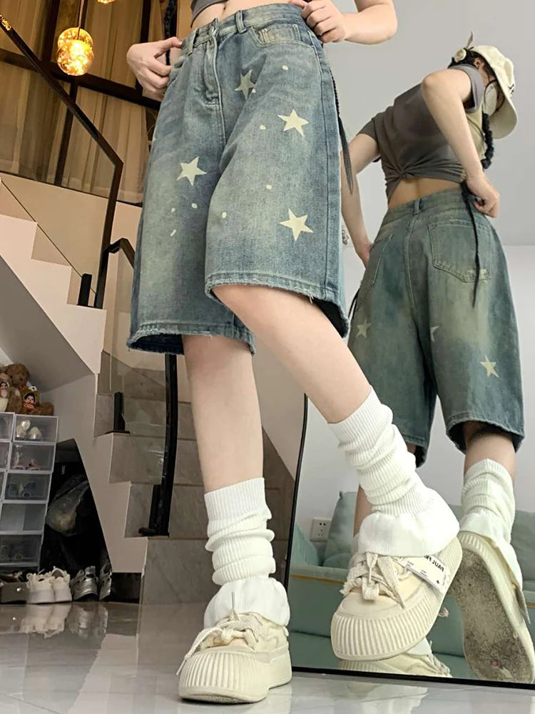 WashedMuse™ – Retro Wide Leg High Waist Denim Pants (Faded, Chic & Casual)