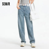 Women Curved Hem Loose Tapered Pants
