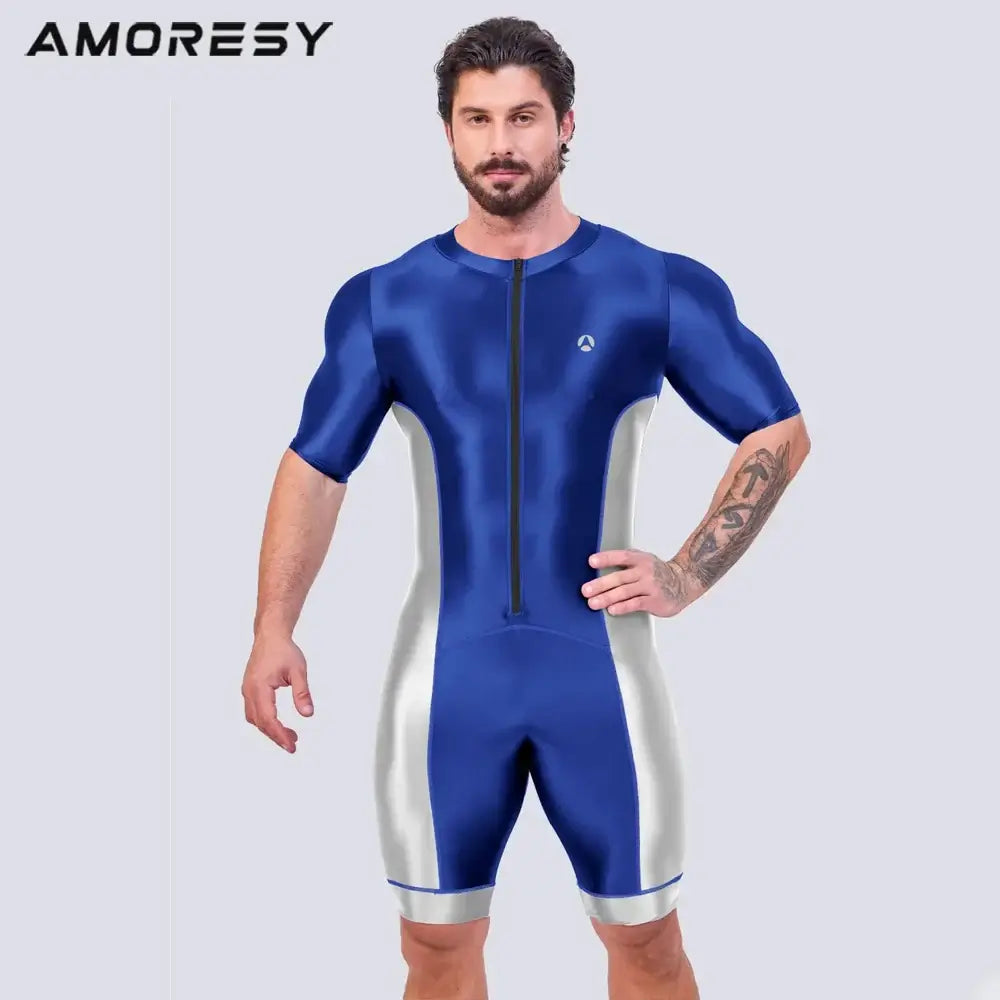 Women Satin Glossy Bodysuit Jumpsuit
