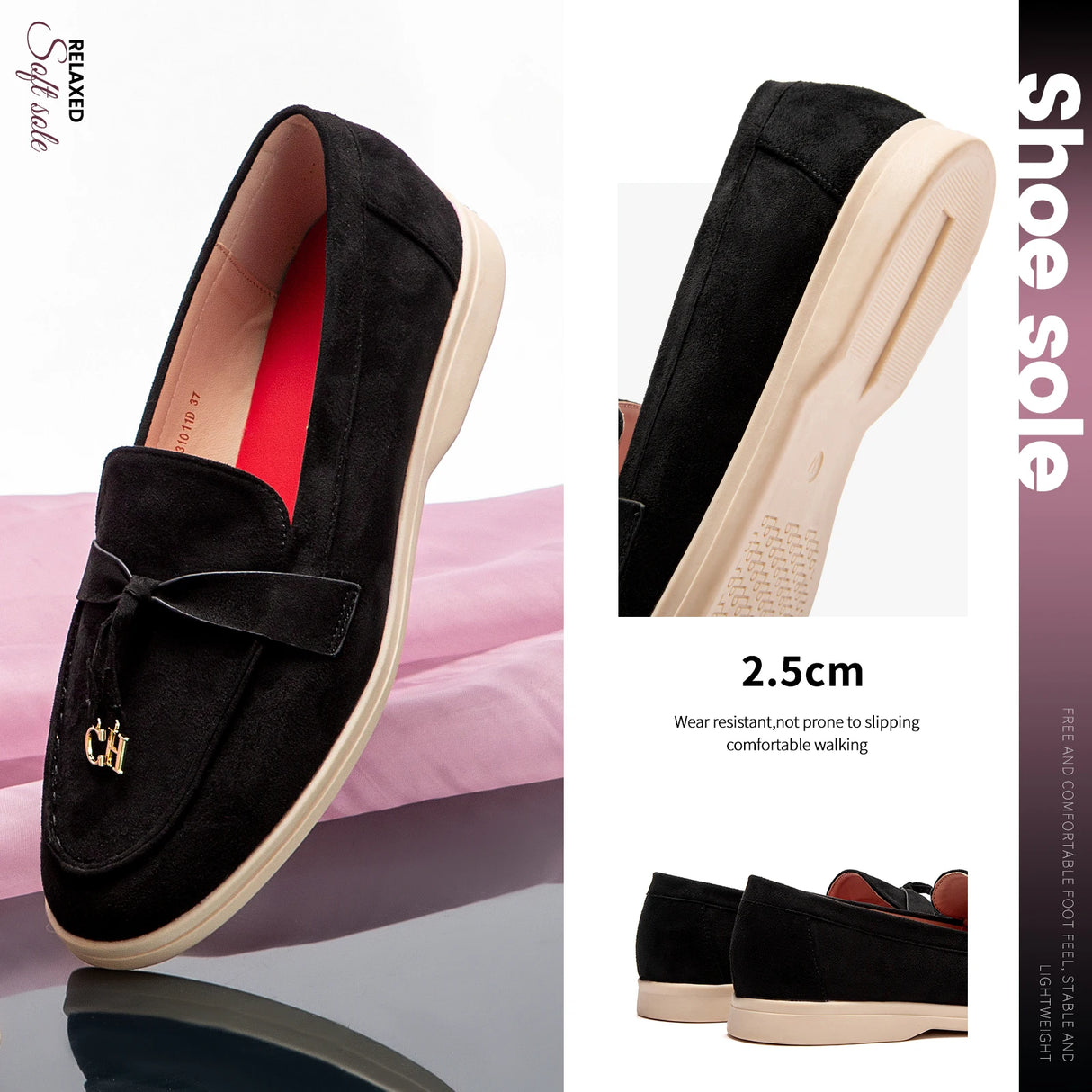 Women’s Black Pointed Loafers Sandals