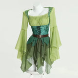 Medieval Green Elf Cosplay Dress