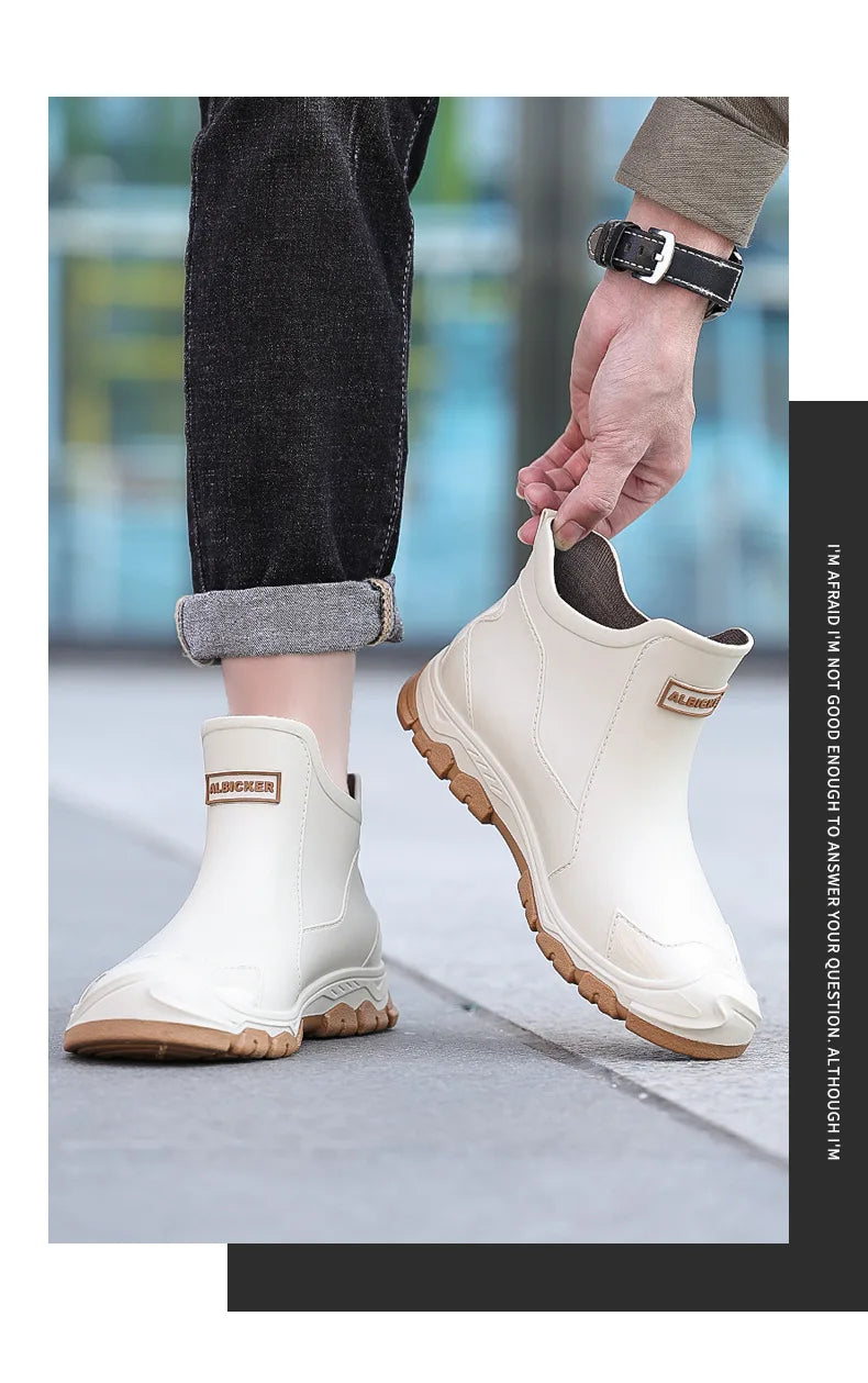 Men’s Short Non-Slip Casual Rubber Rain Boots