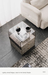 Modern Acrylic Bedside Storage Cabinet