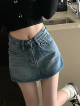 CuteGlow™ – Korean High Waist Mini Skirt (Slim Fit, Vintage Street)