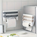 Wall-Mounted Kitchen Organizer with Foil Dispenser