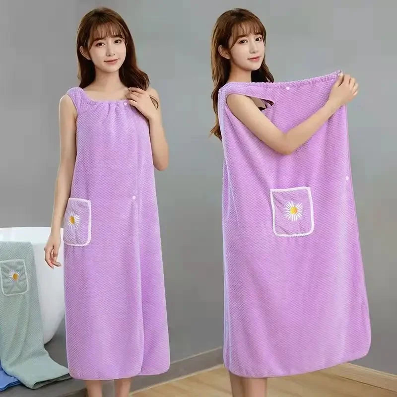 Cotton Wearable Bath Towel Wrap