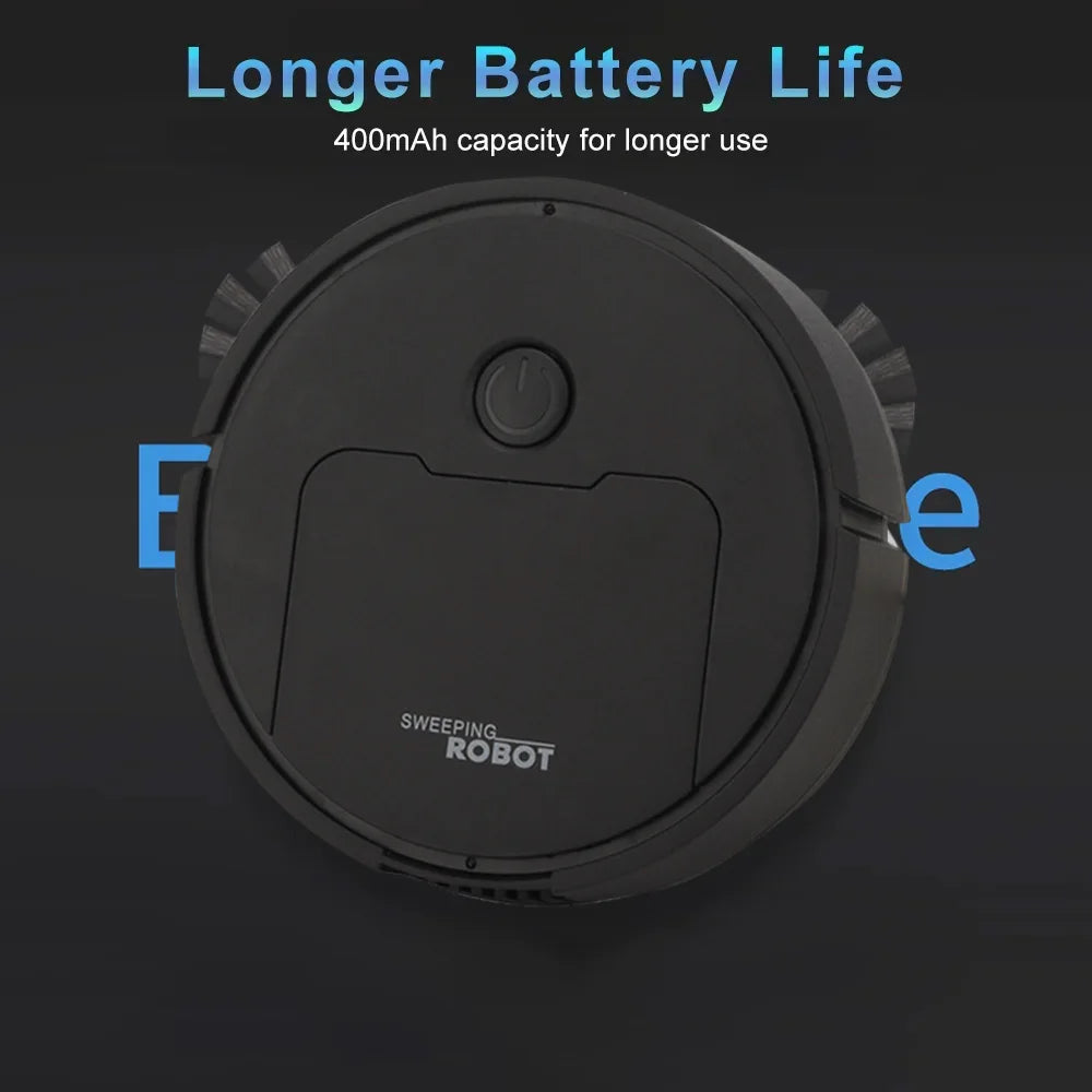 Smart 3-in-1 Sweeping Robot with longer battery life and 400mAh capacity for efficient cleaning.