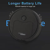 Smart 3-in-1 Sweeping Robot with longer battery life and 400mAh capacity for efficient cleaning.