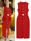 Women's Sleeveless Belted Shirt Dress