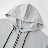 Men Short Sleeve Zip Hoodie