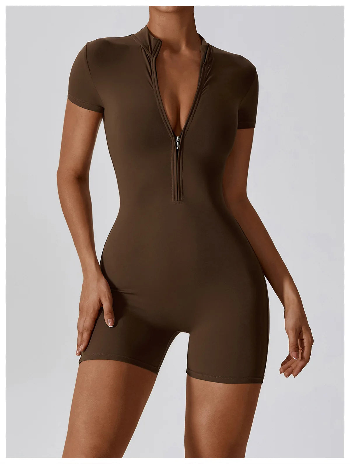Women Summer Zipper Yoga Jumpsuit
