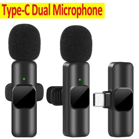 Type-C dual microphone with clip-on design, ideal for streaming and social media content creation.