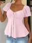 Luna Lace-Up V-Neck Blouse