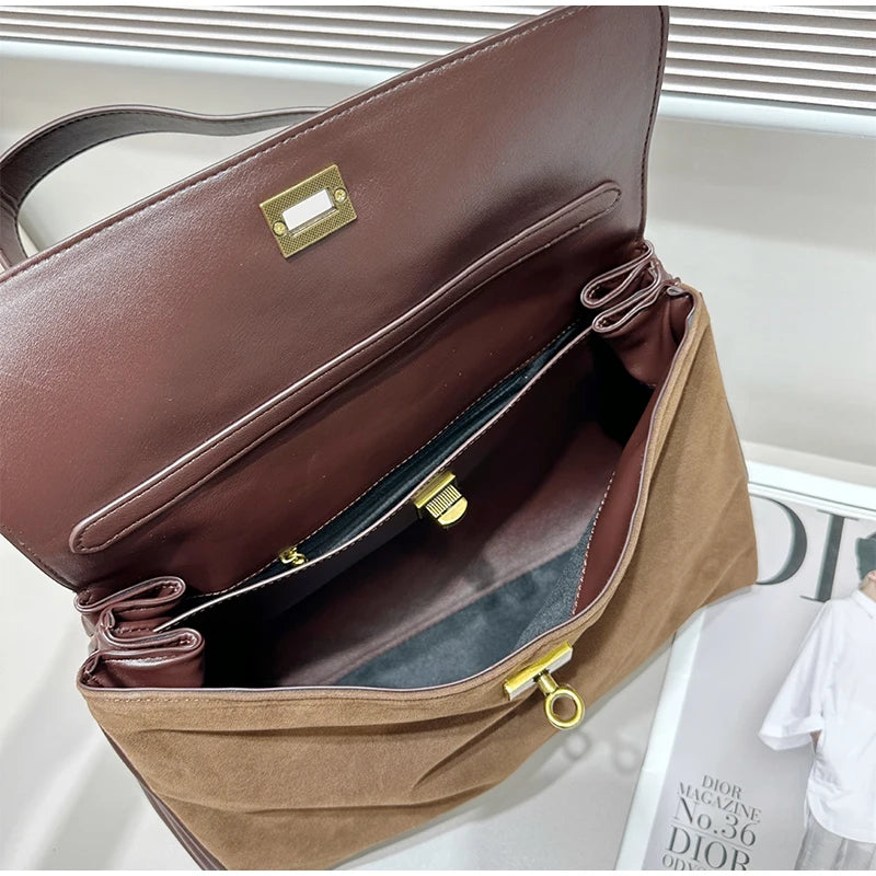 Frosted Leather Shoulder Bag