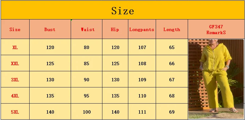 Plus Size Women's Suit – Cotton Hemp Hoodie & Pants