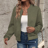 Casual Zipper Baseball Collar Women's Jacket