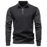 Men's Striped Cotton Turtleneck Sweater