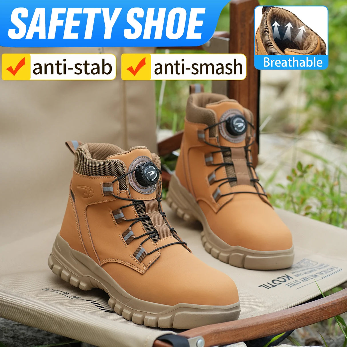 Men Waterproof Safety Work Boots