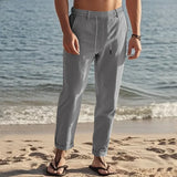 Men Cotton Linen Straight Pants