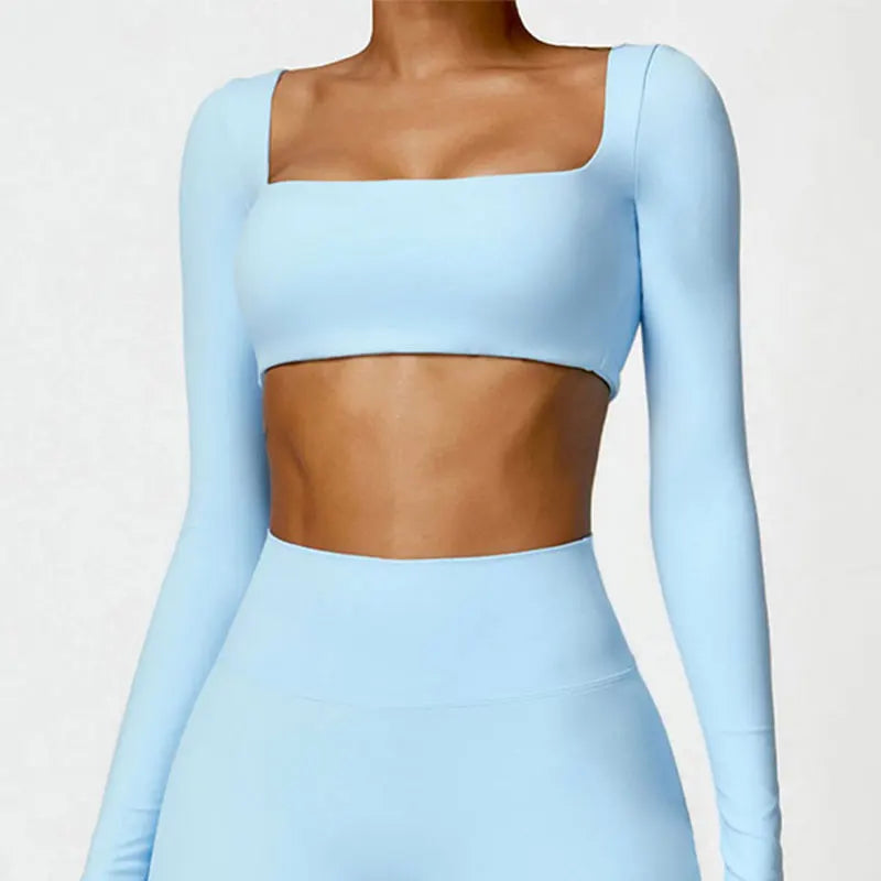 Women's Long Sleeve Yoga Shirt – Gym Push-Up Fitness Top